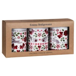 Emma Bridgewater Lovebirds Set Of Three Round Caddies -Home Furnishings Store lov2900 emma bridgewater lovebirds set of three round caddies 3