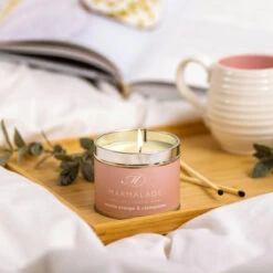Marmalade Of London Seville Orange & Clementine 210g Tin Soy Candle -Home Furnishings Store marmalade of london 11616 seville orange clementine 210g tin soy candle lifestyle 4