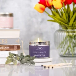 Marmalade Of London Pomegranate & Pear 210g Tin Soy Candle -Home Furnishings Store marmalade of london 11654 pomegranate pear 210g tin soy candle lifestyle 3