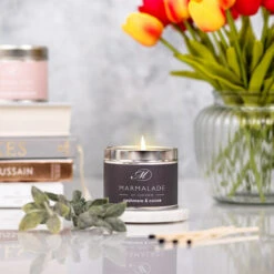 Marmalade Of London Cashmere & Cocoa 210g Tin Soy Candle -Home Furnishings Store marmalade of london 11685 cashmere cocoa 210g tin soy candle lifestyle 4