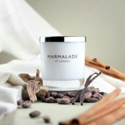Marmalade Of London Cashmere & Cocoa 230g Luxury Glass Soy Candle -Home Furnishings Store marmalade of london 12125 cashmere cocoa 230g luxury glass candle lifestyle 1 1