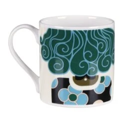 Orla Kiely Dee Dee Teal Large Mug -Home Furnishings Store mclaggan smith orla kiely msqok170 dee dee teal large mug 03