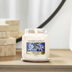 Yankee Candle Midnight Jasmine Medium Jar Candle -Home Furnishings Store midnight jasmine medium jar