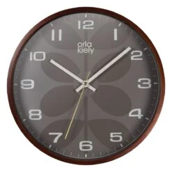 Orla Kiely Grey Wall Clock