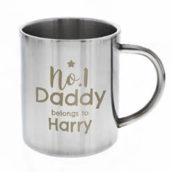 Personalised No.1 Daddy Stainless Steel Mug -Home Furnishings Store p0104m29 personalised no.1 daddy stainless steel mug 2