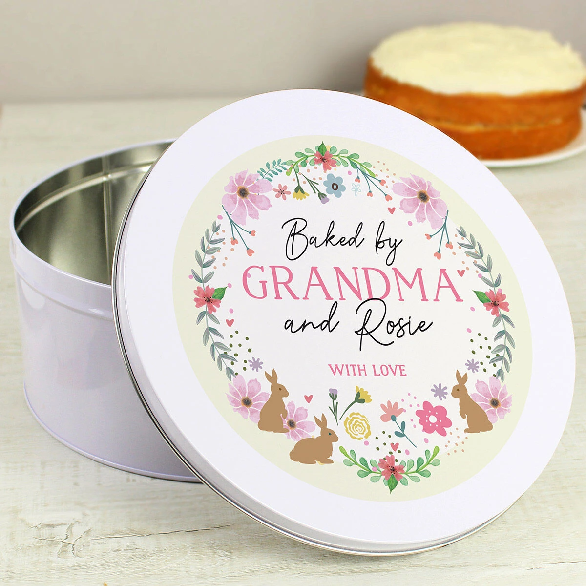 Personalised Springtime Cake Tin 3 Personalised Springtime Cake Tin