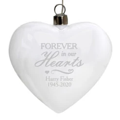 Personalised 'Forever In Our Hearts' LED Hanging Glass Heart 7 Personalised 'Forever In Our Hearts' LED Hanging Glass Heart -Home Furnishings Store p0107f87 1