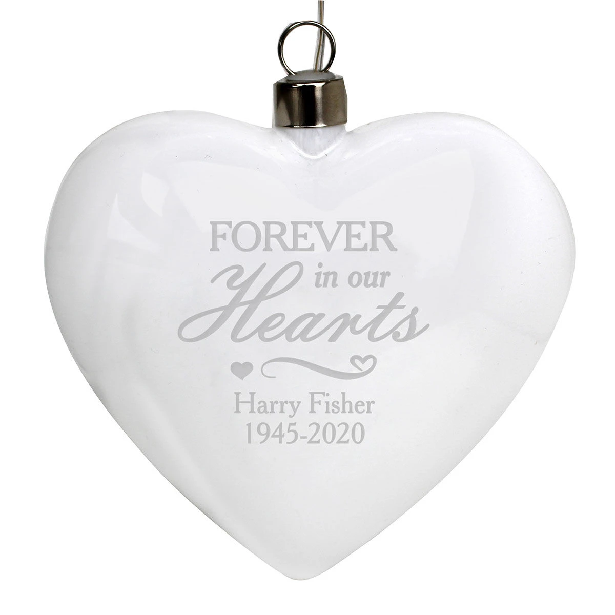 Personalised 'Forever In Our Hearts' LED Hanging Glass Heart 5 Personalised 'Forever In Our Hearts' LED Hanging Glass Heart - Image 3