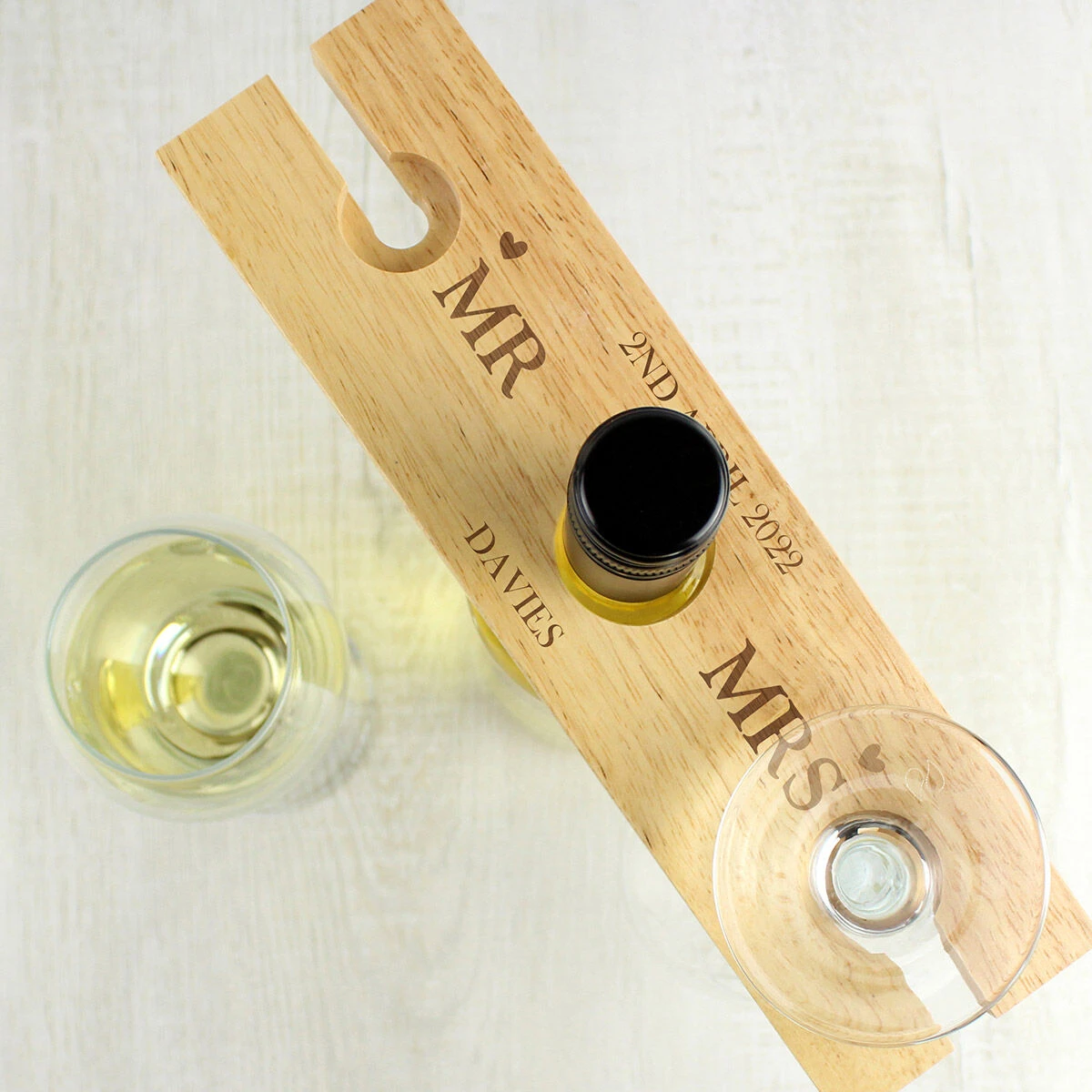 Personalised Married Couple Wine Glass & Bottle Butler 4 Personalised Married Couple Wine Glass & Bottle Butler - Image 2