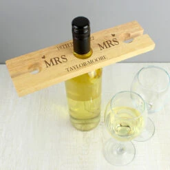 Personalised Married Couple Wine Glass & Bottle Butler 13 Personalised Married Couple Wine Glass & Bottle Butler -Home Furnishings Store p0111c31 3