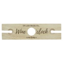 Personalised ‘Wine O’Clock’ Wine Glass & Bottle Butler -Home Furnishings Store p0111c32 pmc personalised wine oclock wine glass bottle butler 1