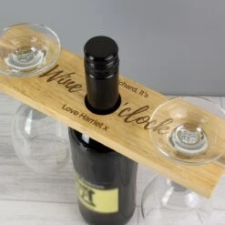 Personalised ‘Wine O’Clock’ Wine Glass & Bottle Butler -Home Furnishings Store p0111c32 pmc personalised wine oclock wine glass bottle butler 4