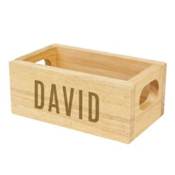 Personalised Name Mini Wooden Crate -Home Furnishings Store p0111d21 personalised name only mini wooden crate 2