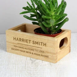 Personalised Name & Message Mini Wooden Crate -Home Furnishings Store p0111d23 personalised free text mini wooden crate 1