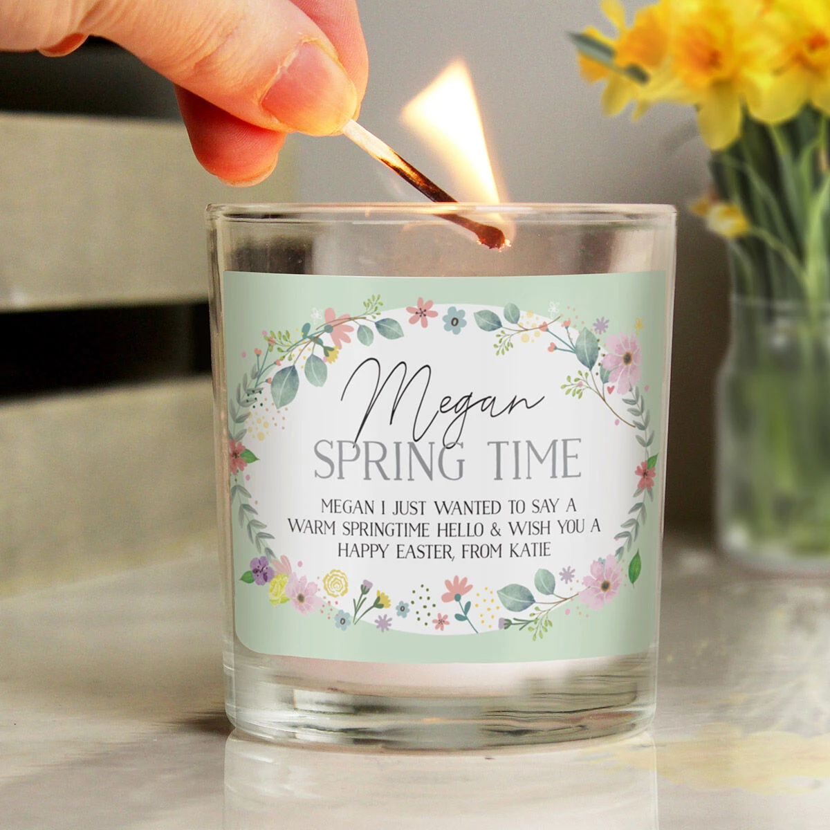 Personalised Springtime Jar Candle 5 Personalised Springtime Jar Candle - Image 3