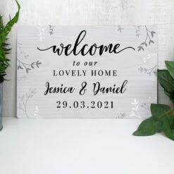 Personalised Welcome Metal Sign -Home Furnishings Store p0804a64 personalised welcome metal sign 4