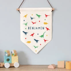 Personalised ‘Dinosaur’ Hanging Banner 11 Personalised ‘Dinosaur’ Hanging Banner -Home Furnishings Store p0810a02 2