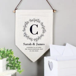 Personalised ‘Floral Leaf’ Hanging Decorative Banner -Home Furnishings Store p0810a05 2