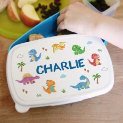 Personalised Dinosaur ‘Name Only’ Blue Lunch Box -Home Furnishings Store p0813b70 2