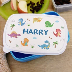 Personalised Dinosaur ‘Name Only’ Blue Lunch Box -Home Furnishings Store p0813b70 3