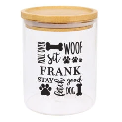 Personalised Glass Dog Treat Jar With Bamboo Lid -Home Furnishings Store p1007e28 4