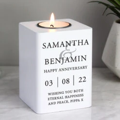 Personalised Couples White Wooden Tealight Holder 10 Personalised Couples White Wooden Tealight Holder -Home Furnishings Store p1011f45 pmc personalised couples white wooden tealight holder 3