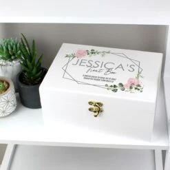 Personalised Abstract Rose White Wooden Keepsake Box -Home Furnishings Store p1014b45 pmc personalised abstract rose white wooden keepsake box 4