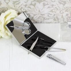 ﻿Personalised Initials Manicure Set -Home Furnishings Store personalised memento company p0104h76 silver manicure set 5