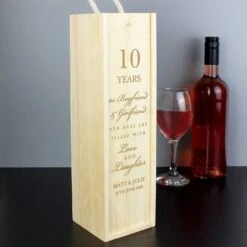Personalised Anniversary Bottle Presentation Box 10 Personalised Anniversary Bottle Presentation Box -Home Furnishings Store personalised memento company p0111c26 anniversary bottle presentation box 4