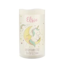 Personalised Baby Unicorn LED Candle -Home Furnishings Store personalised memento company p0409d47 personalised baby unicorn led candle 2