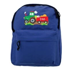 Personalised Blue Tractor Backpack -Home Furnishings Store personalised memento company p0710j26 2