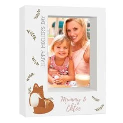 Personalised Mummy And Me Fox 5 X 7 Box Photo Frame -Home Furnishings Store personalised memento company p100491 fox box frame 2