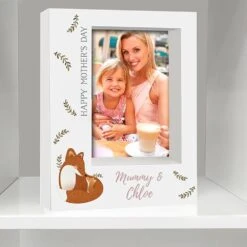 Personalised Mummy And Me Fox 5 X 7 Box Photo Frame -Home Furnishings Store personalised memento company p100491 fox box frame 4