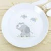 Personalised Hessian Elephant Plastic Plate 2 Personalised Hessian Elephant Plastic Plate -Home Furnishings Store pmc p0813a30 elephant plate 1