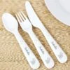 Personalised Hessian Elephant 3 Piece Plastic Cutlery Set -Home Furnishings Store pmc p0813a31 elephant cuttlery 1