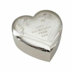 Personalised Floral Free Text Heart Trinket Box -Home Furnishings Store pmc personalised p0102z22 floral free text heart trinket box 03