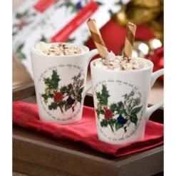 The Holly And The Ivy Set Of 2 Mugs -Home Furnishings Store portmeirion hv79021 the holly and the ivy set of 2 mugs ls