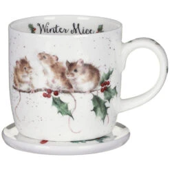 Wrendale ‘Winter Mice’ Christmas Mouse Mug And Coaster Set -Home Furnishings Store portmeirion wnmz3943 xg wrendale winter mice mug and coaster set 5