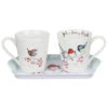 Wrendale One Snowy Day 3 Piece Christmas Mug And Tray Set -Home Furnishings Store portmeirion x0011658930 wrendale 3pc xmas mug tray set 2