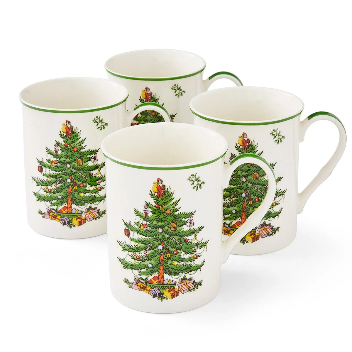 Spode Christmas Tree Set Of 4 Mugs 3 Spode Christmas Tree Set Of 4 Mugs