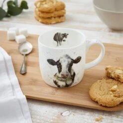 Wrendale Moooo Cow Fine Bone China Mug -Home Furnishings Store portmeirion mmqk5629 xt wrendale moooo cow mug lifestyle