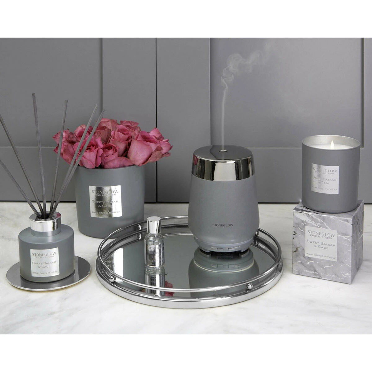 Stoneglow Luna Light Grey & Silver Ceramic Perfume Mist Diffuser 6 Stoneglow Luna Light Grey & Silver Ceramic Perfume Mist Diffuser - Image 4