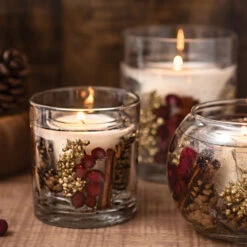 Stoneglow Seasonal Collection - Nutmeg, Ginger & Spice Gel Vase Candle -Home Furnishings Store stoneglow 70312 seasonal sensations nutmeg ginger candle tumbler 02 ls v2