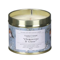 Toasted Crumpet ‘Clementine & Clove’ Robin & Eucalyptus Christmas Tin Candle