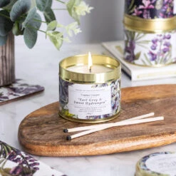 Toasted Crumpet Earl Grey & Sweet Hydrangea Tin Candle 7 Toasted Crumpet Earl Grey & Sweet Hydrangea Tin Candle -Home Furnishings Store tc25 toasted crumpet earl grey sweet hydrangea tin candle lifestyle