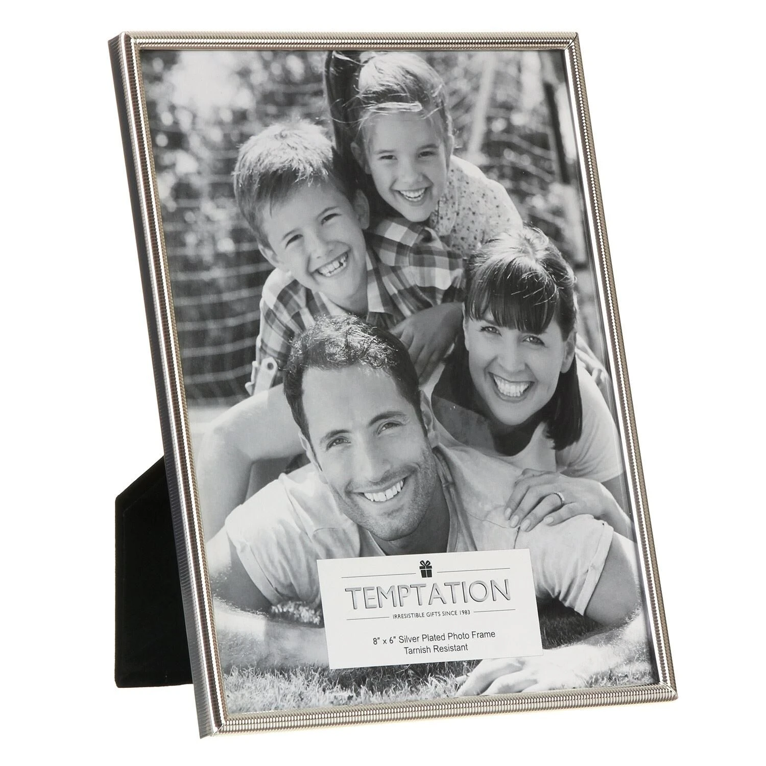 Temptation Silver-Plated Narrow Ribbed Edge Frame 6x8 4 Temptation Silver-Plated Narrow Ribbed Edge Frame 6x8 - Image 2