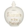 Temptation ‘Billionaire In The Making!’ Gold On Cream Money Pot -Home Furnishings Store temptation money pots small gold billionaire 1