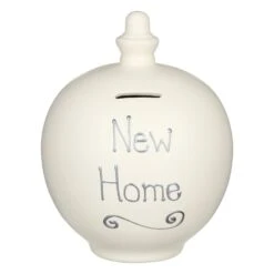 Temptation ‘New Home’ Silver On Cream Money Pot