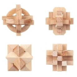Temptation Wooden Brain Teaser Puzzles – Pack Of 4