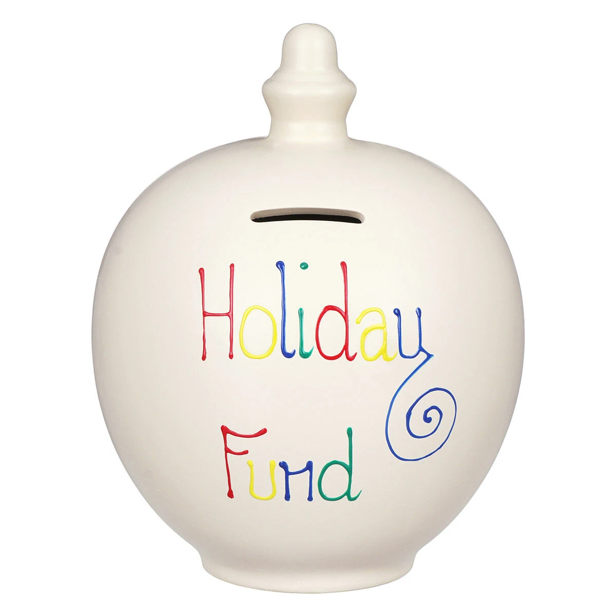 Temptation ‘Holiday Fund’ Multi-Colour On Cream Money Pot 3 Temptation ‘Holiday Fund’ Multi-Colour On Cream Money Pot